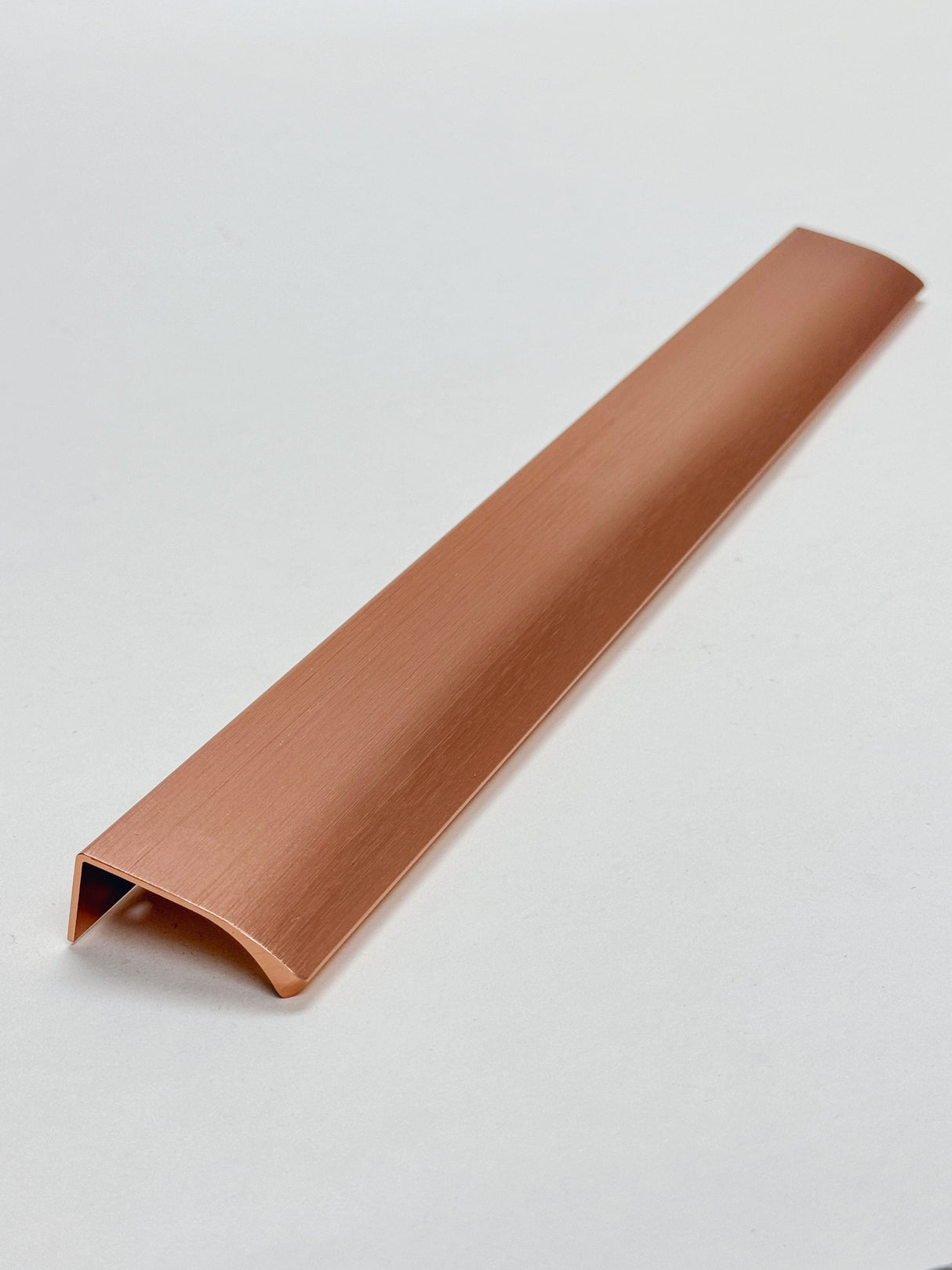 Tab Brushed Copper "Edge" Finger Drawer Pulls - Forge Hardware Studio