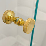 Round Polished Brass "Knurled" Round Glass Shower Knob - Industry Hardware