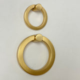 Satin Brass "Maya" Round Ring Pull Cabinet Knob - Industry Hardware