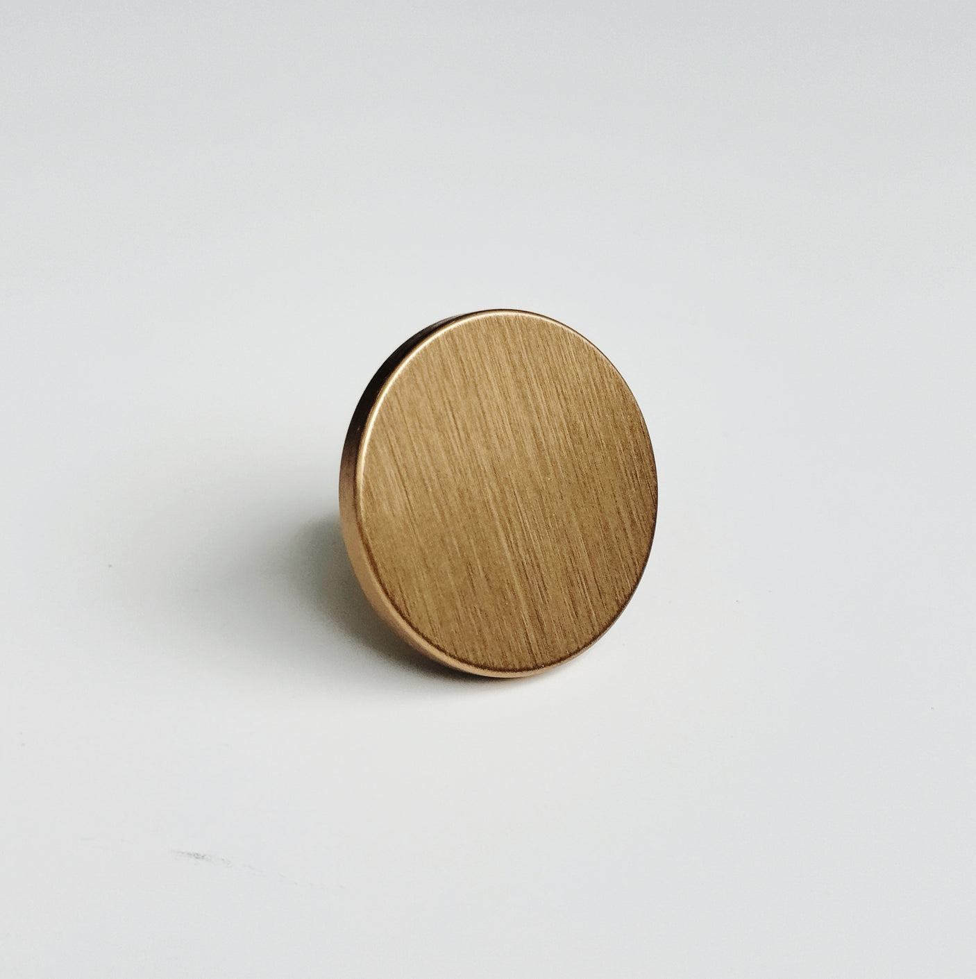 Brushed Bronze "Plato" Round Flat Cabinet Knob