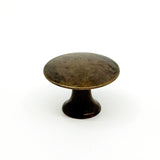 Worn Brass Round "Bari" Cabinet Knob