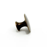 Worn Brass Round "Bari" Cabinet Knob