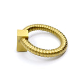 Satin Brass "Rope" Ring Cabinet Pull