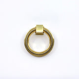 Polished Brass Reeded "Zaya" Round Ring Cabinet Pull
