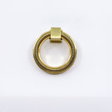 Polished Brass Reeded "Zaya" Round Ring Cabinet Pull