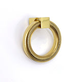 Polished Brass Reeded "Zaya" Round Ring Cabinet Pull