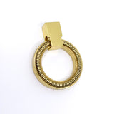 Polished Brass Reeded "Zaya" Round Ring Cabinet Pull