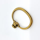Antique Brass "Arco" Oval Ring Pull