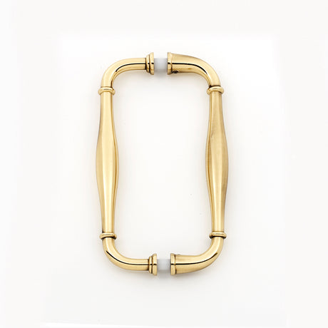 Aged Polished Brass "Kensington" Glass Shower Door Handle - Forge Hardware Studio