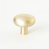 Round Brushed Brass "Halo" Cabinet Knob and Hook