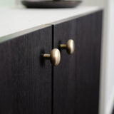 Round Brushed Brass "Halo" Cabinet Knob and Hook
