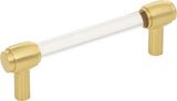 Lucite Brushed Gold "Nash" Drawer Pulls and Cabinet Knobs