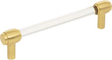 Lucite Brushed Gold "Nash" Drawer Pulls and Cabinet Knobs