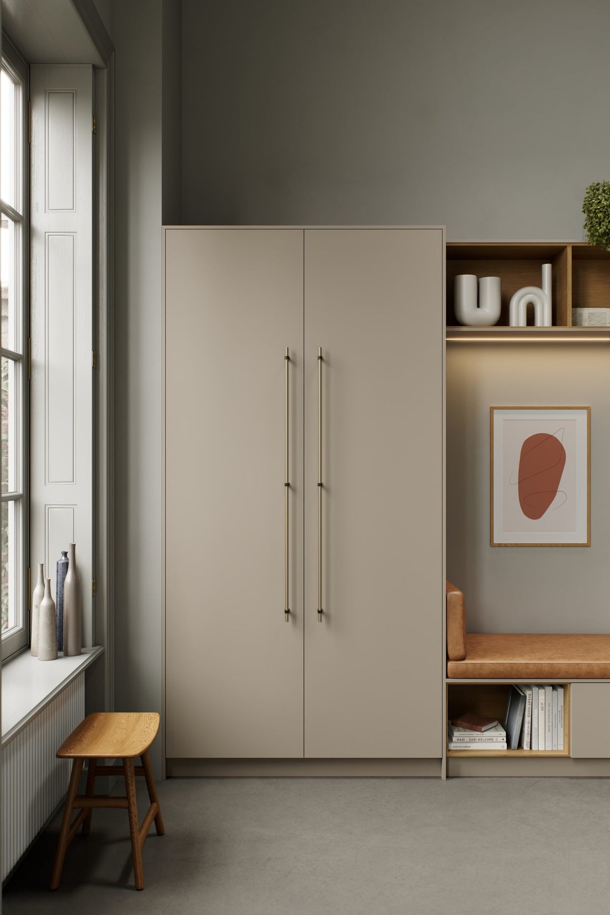 Dark Wood and Bronze "Bond" T-Bar Dual Finish Knob and Pulls