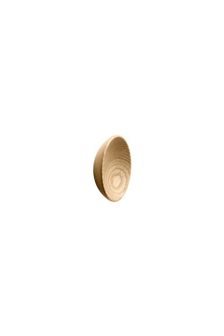 Round Wood "Bowl" Lacquered Oak Cabinet Knob