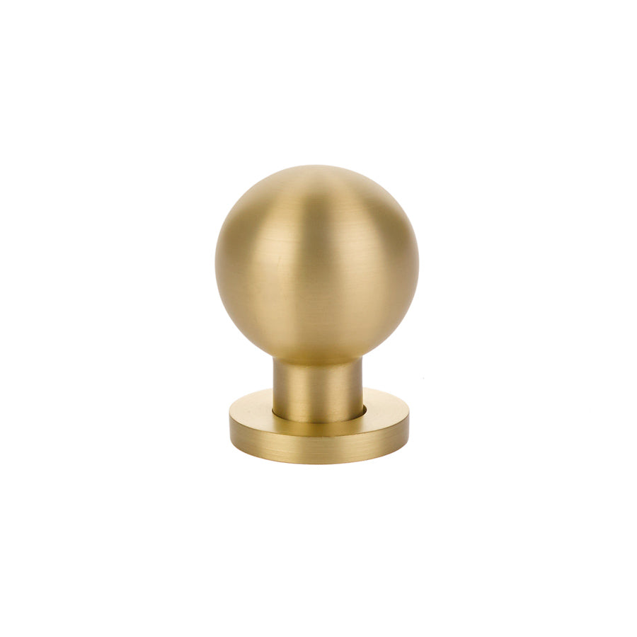 Omni Cabinet Knobs and Drawer Pulls in Satin Brass - Forge Hardware Studio