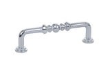 Chrome cabinet handle on a white background