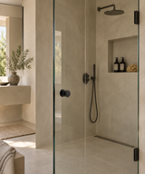 Matte Black "Penny" Round Glass Shower Knob