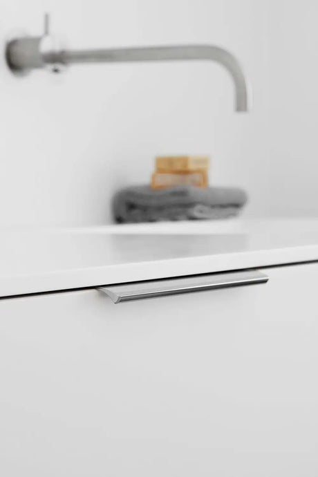 Polished Chrome "Edge Straight" Tab Drawer Pulls - Forge Hardware Studio