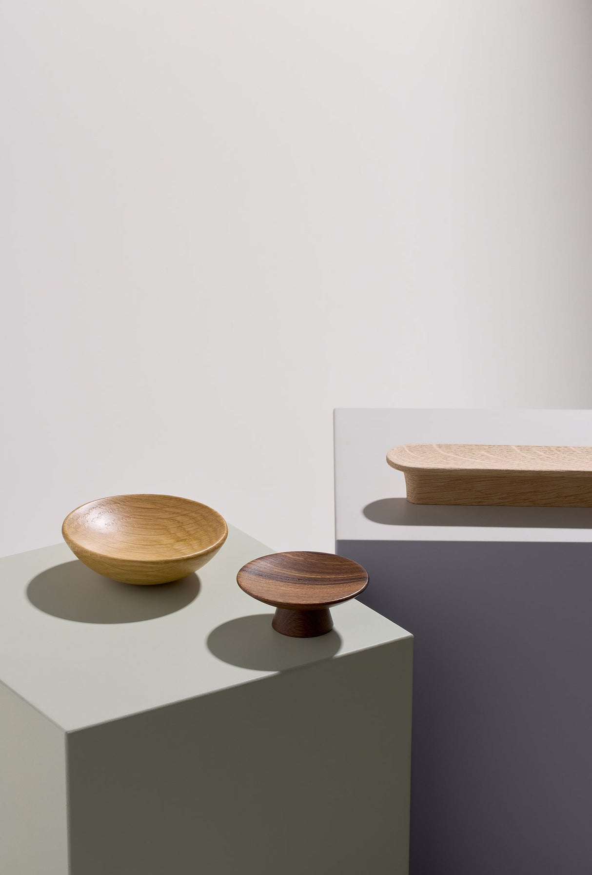 Round Wood "Olympia" Lacquered Walnut Cabinet Knob