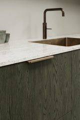 Matte Bronze "Comet" Edge Drawer Tab Pulls - Forge Hardware Studio