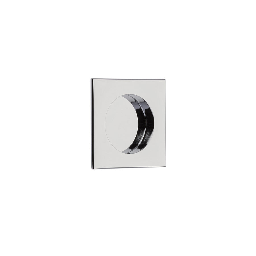 Square Flush Solid Brass Recess Door Pull 2-1/2" in Polished Chrome - Forge Hardware Studio