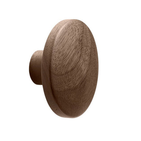 Lacquered Walnut Wood "Discos" Round Cabinet Knob - Euro • Knobs