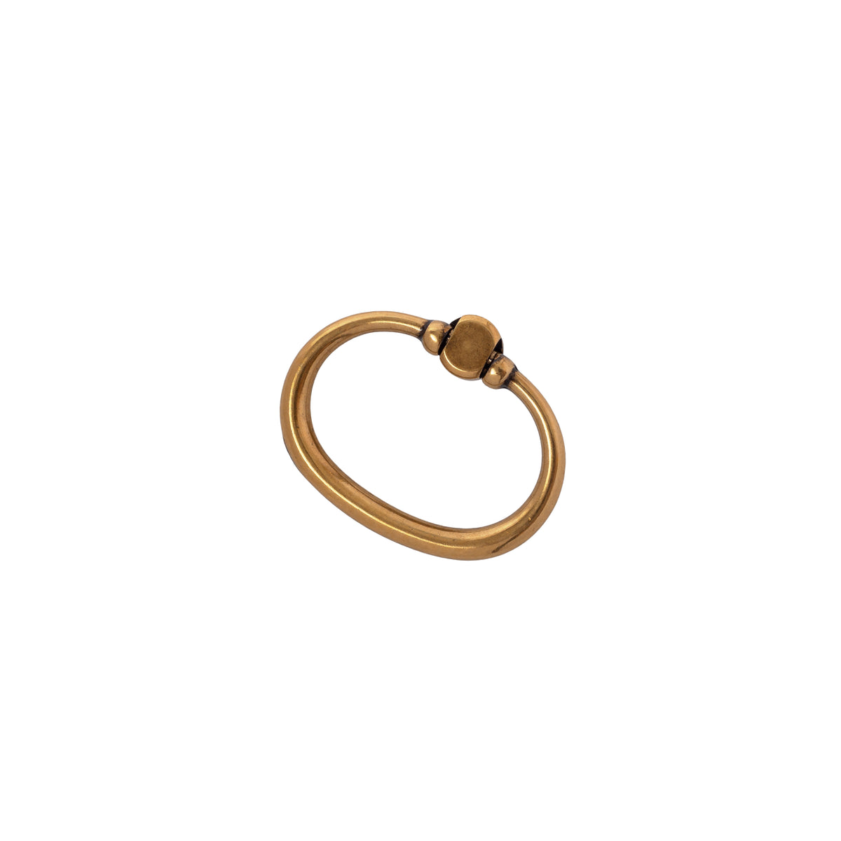 Antique Brass "Arco" Oval Ring Pull