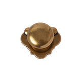 Antique Brass Round "Siena" Cabinet Knob with Backplate
