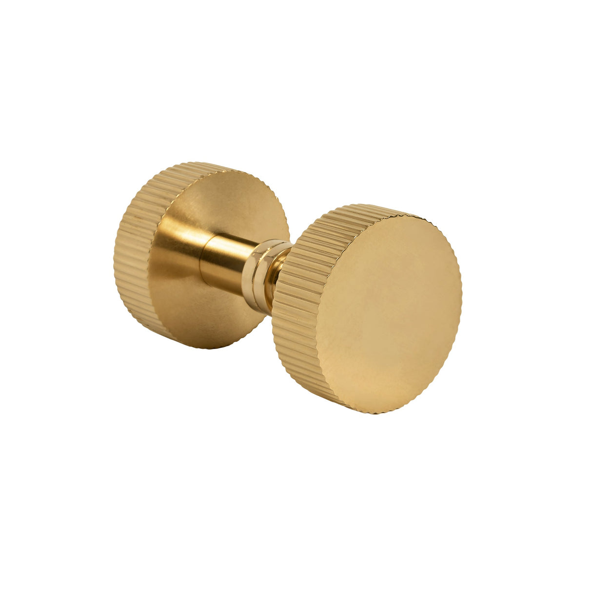 Unlacquered Brass "ES Fluted" Shower Glass Round Knob