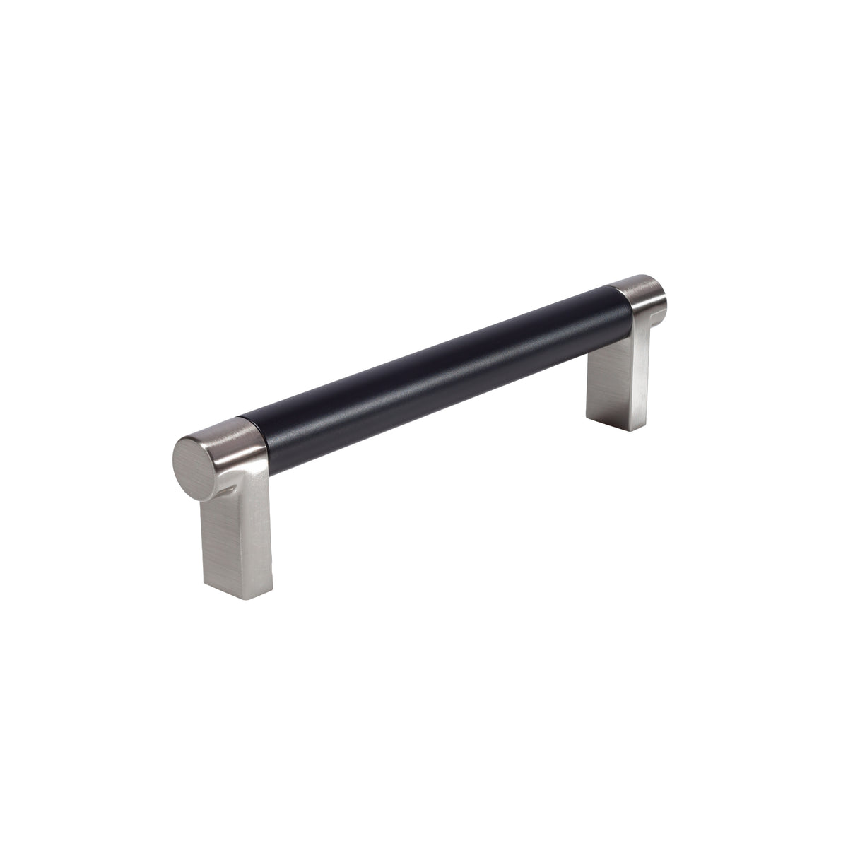Smooth Satin Nickel and Black Cabinet Knobs and Drawer Pulls