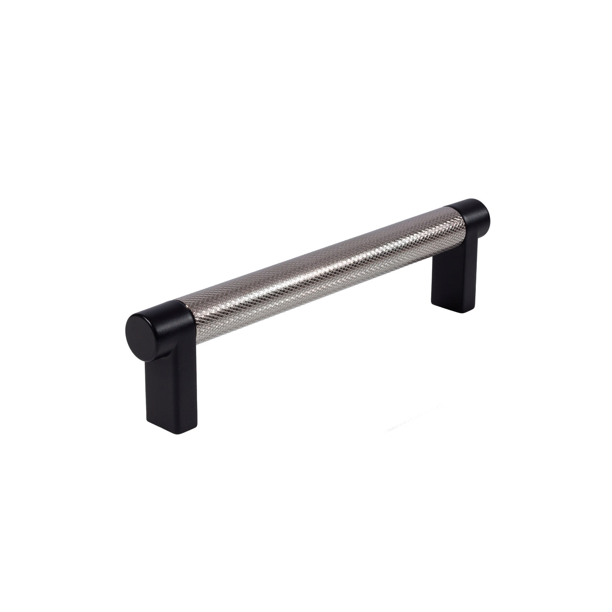 Knurled Black and Polished Nickel Cabinet Knobs and Drawer Pulls