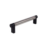 Knurled Black and Polished Nickel Cabinet Knobs and Drawer Pulls