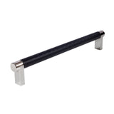Knurled Polished Nickel and Black Cabinet Knobs and Drawer Pulls