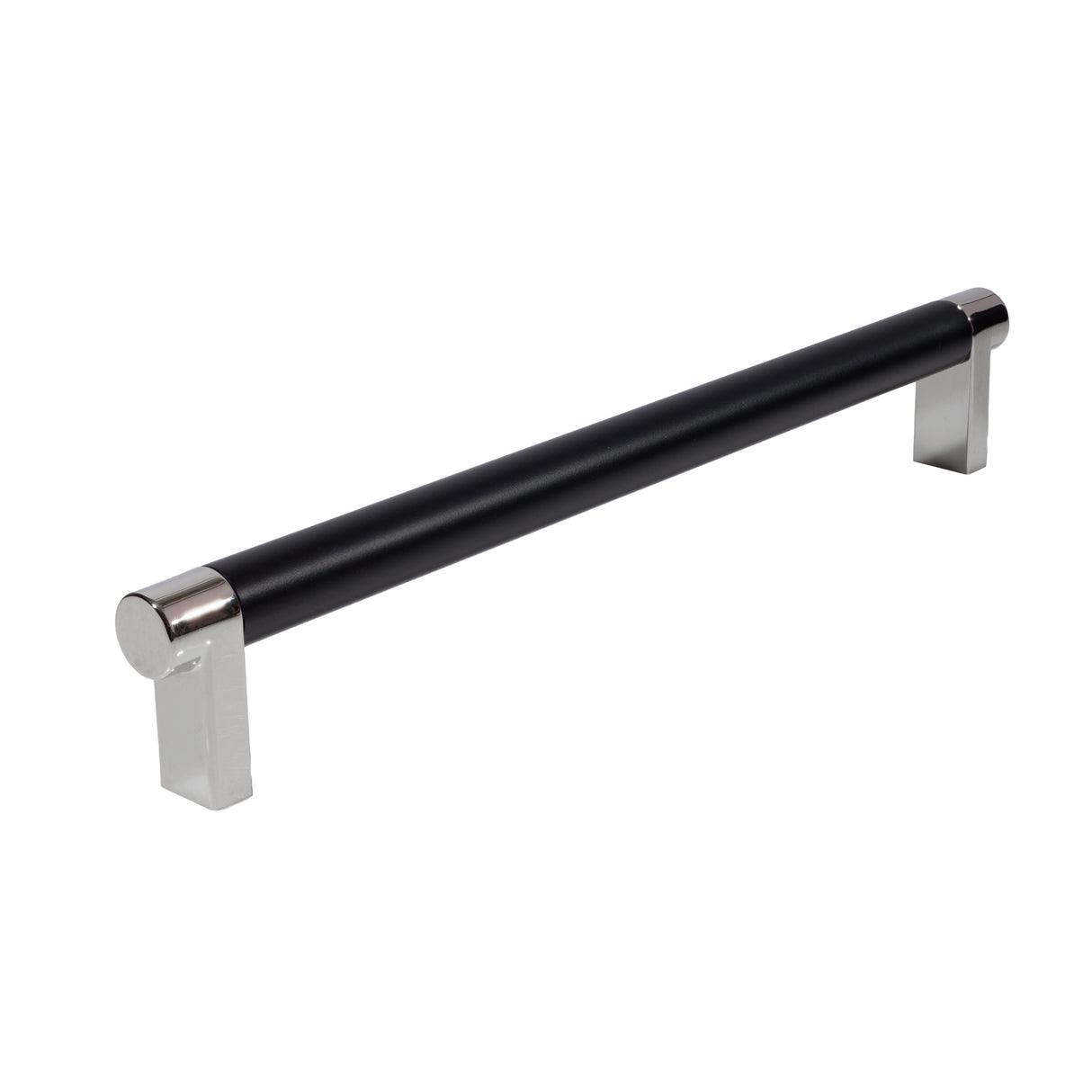 Smooth Polished Nickel and Black Cabinet Knobs and Drawer Pulls