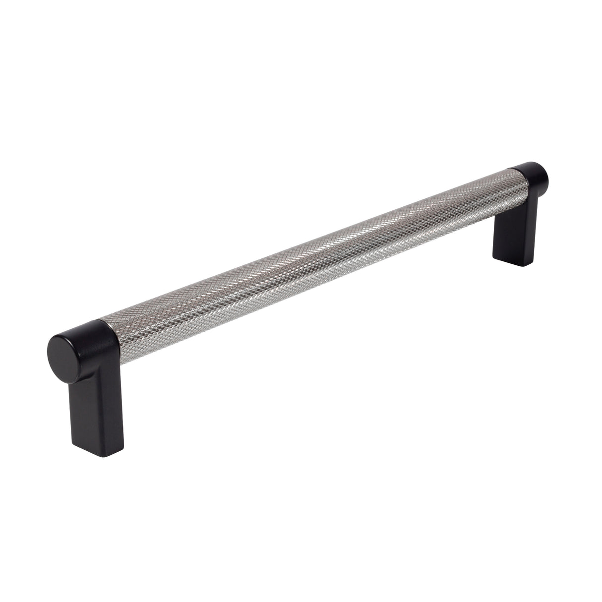Knurled Black and Satin Nickel Cabinet Knobs and Drawer Pulls