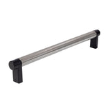 Knurled Black and Satin Nickel Cabinet Knobs and Drawer Pulls