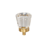 Satin Brass "Magnolia" Clear Glass Cabinet Knob
