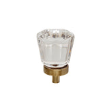 French Brass "Magnolia" Clear Glass Cabinet Knob