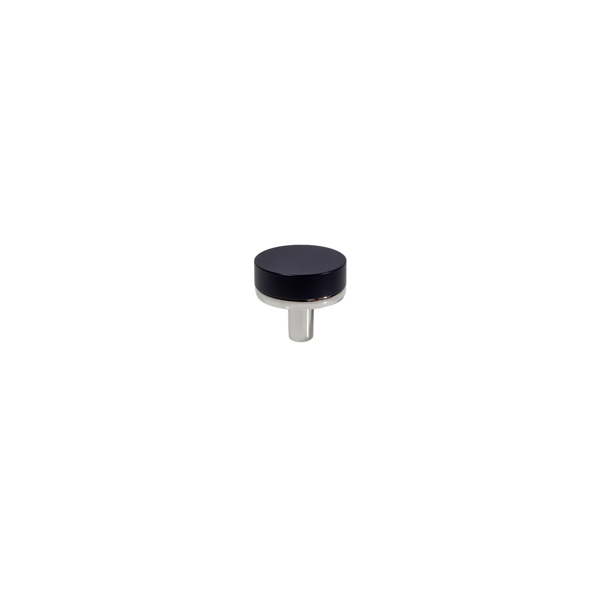 Smooth Polished Nickel and Black Cabinet Knobs and Drawer Pulls