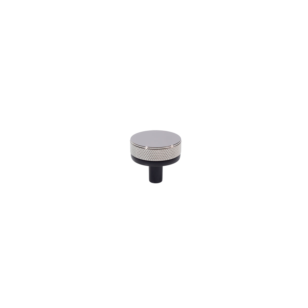 Knurled Black and Polished Nickel Cabinet Knobs and Drawer Pulls