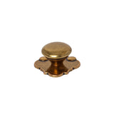 Antique Brass Round "Siena" Cabinet Knob with Backplate
