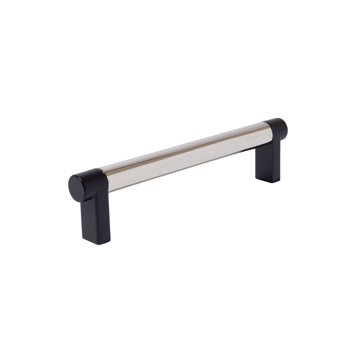 Polished Nickel and Black Smooth Cabinet Knobs and Drawer Pulls