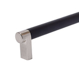 Black and Satin Nickel Smooth Cabinet Knobs and Drawer Pulls