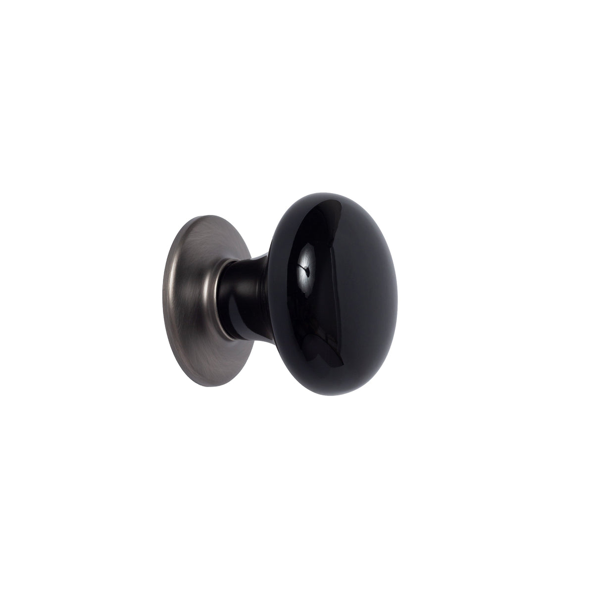 Black Porcelain "Montauk" Cabinet and Closet Door Knob
