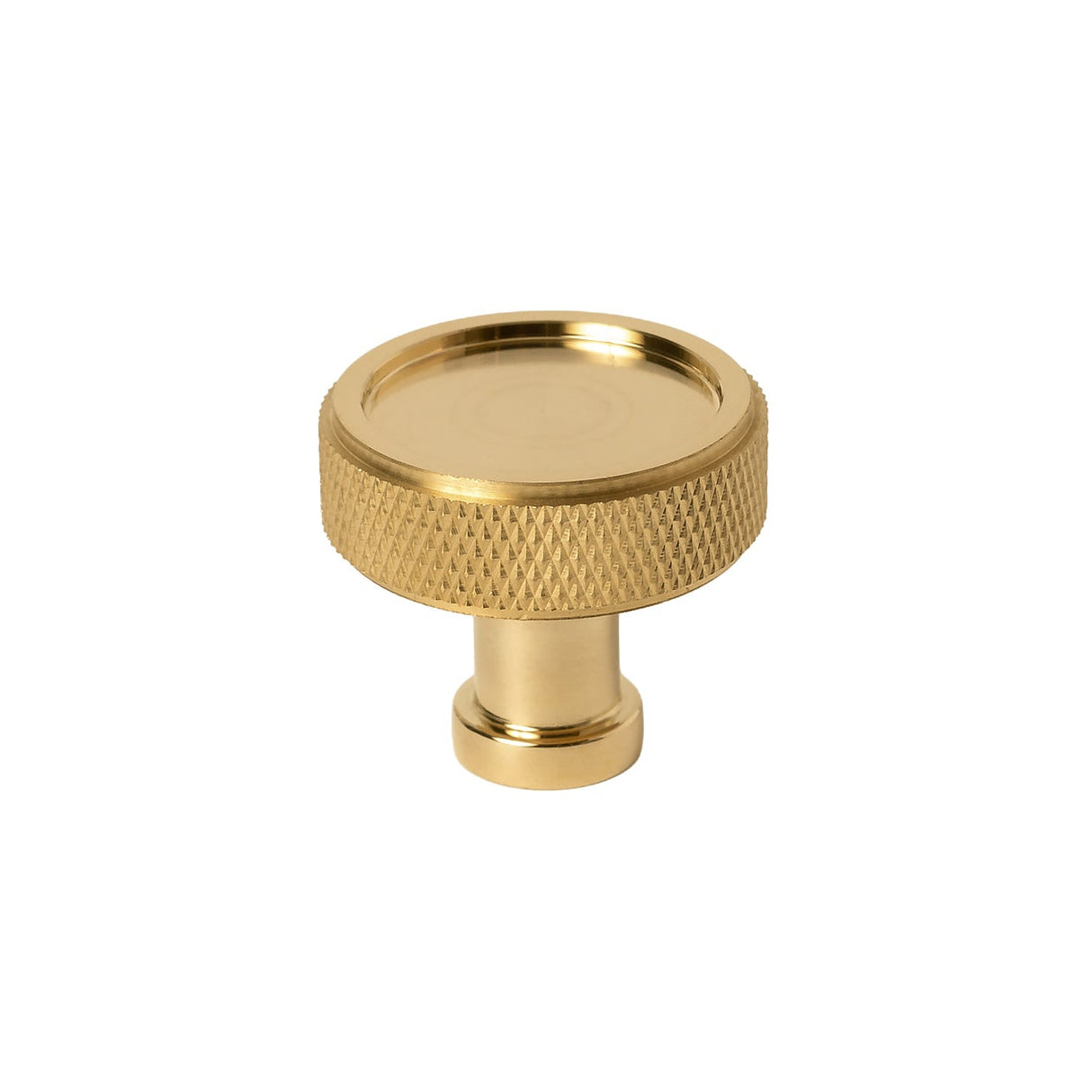Unlacquered Brass "ES Knurled" Round Knobs and Drawer Pulls