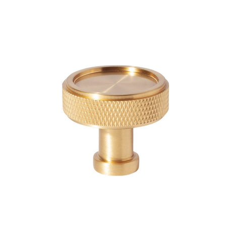 Satin Brass "ES Knurled" Round Knobs and Drawer Pulls