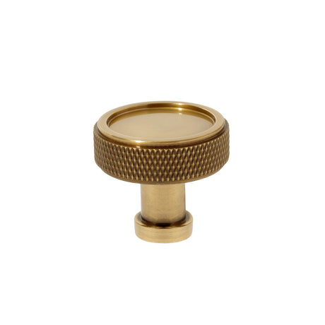 French Brass "ES Knurled" Round Knobs and Drawer Pulls