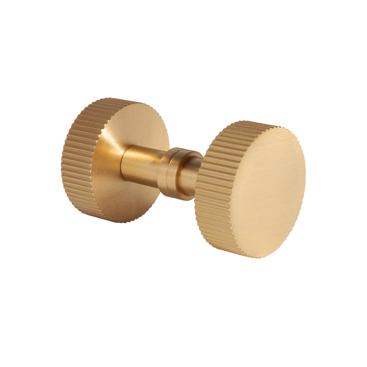 Satin Brass "ES Fluted" Shower Glass Round Knob