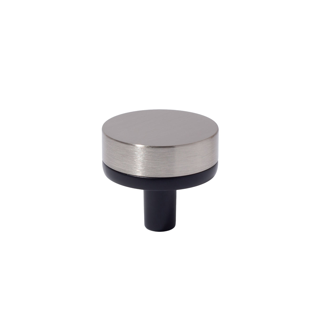 Satin Nickel and Black Smooth Cabinet Knobs and Drawer Pulls